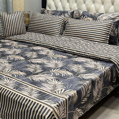 Midnight Palm Stripe Comforter Set