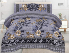 Floral Grey Greek Pattern Bedsheets