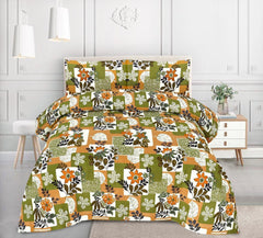 Floral Olive Green- Printed 6 Pcs Vickie Razai Set