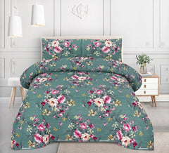 Floral Sea Green- Printed 6 Pcs Vickie Razai Set