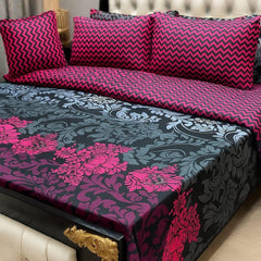 Bold Damask Magenta Comforter Set