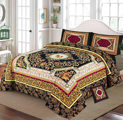 Floral Black - Bed Sheet Set