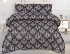 Floral Charcoal Damask Bedsheet