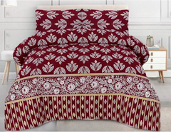 Floral Deep Burgundy & Lace Bedsheet
