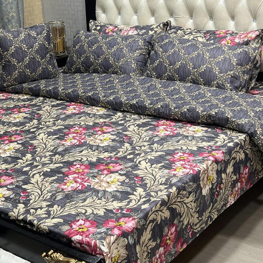 Charming Charcoal Pink Comforter Set
