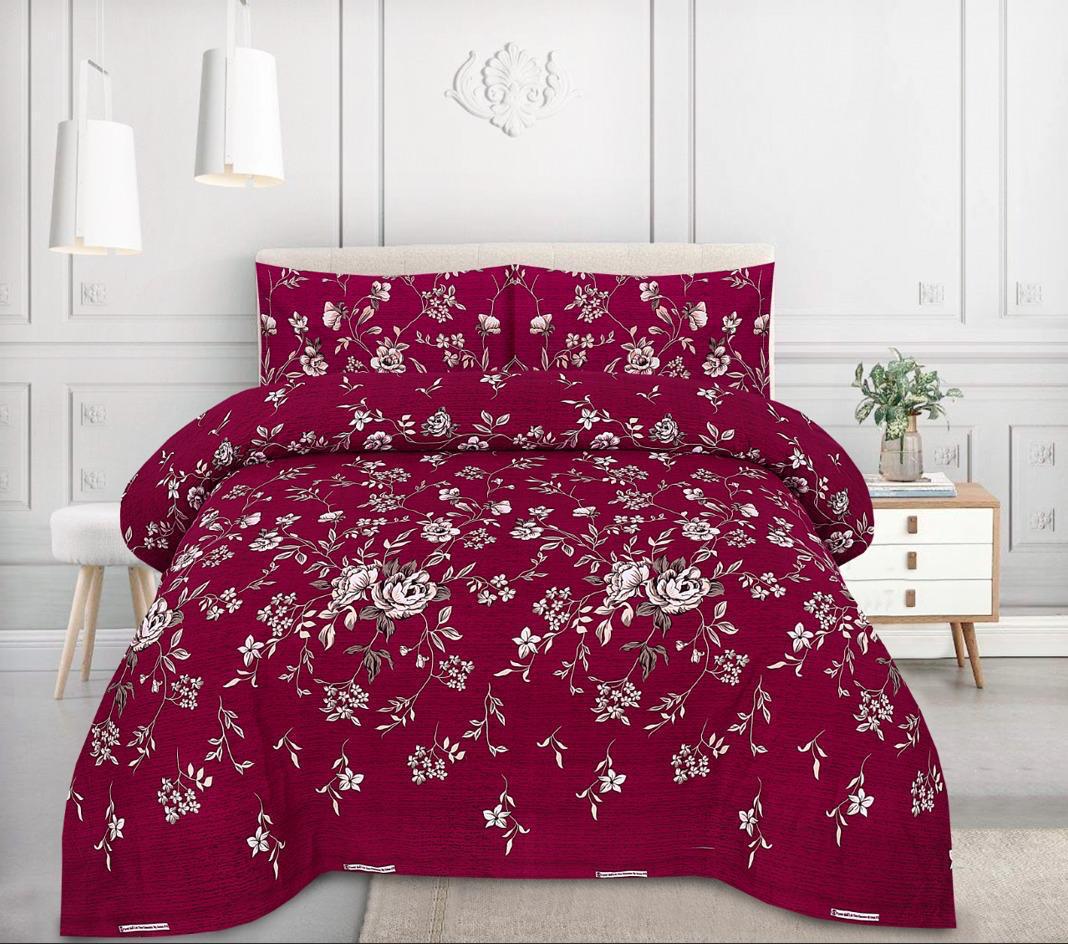 Floral Maroon- Printed 6 Pcs Vickie Razai Set