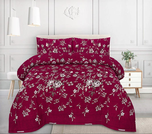Floral Maroon- Printed 6 Pcs Vickie Razai Set