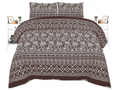 Floral Dark Chocolate Ethnic Print Bedsheet
