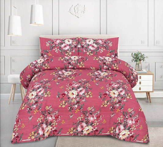 Dark Pink- Printed 6 Pcs Vickie Razai Set