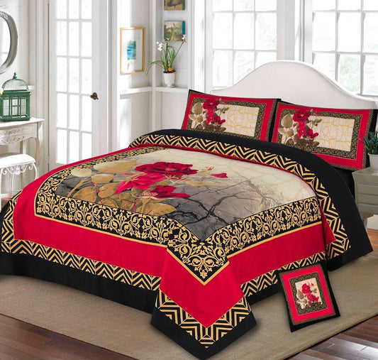 Floral Red -  Bed Sheet Set