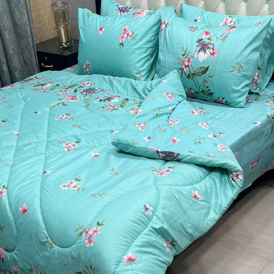 Sky Blue - Printed 6 Pcs Vickie Razai Set
