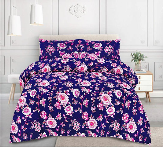 Floral Deep Purple- Printed 6 Pcs Vickie Razai Set