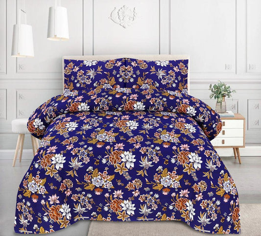 Floral Dark Blue- Printed 6 Pcs Vickie Razai Set
