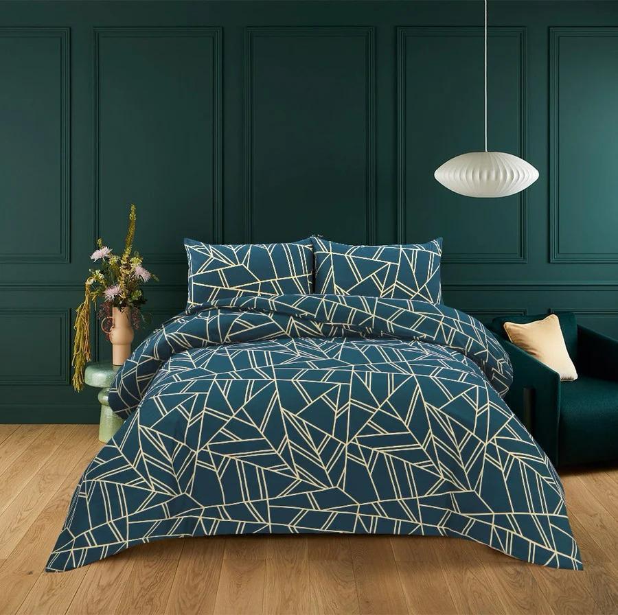 Floral Dark Teal Blue- Printed 6 Pcs Vickie Razai Set