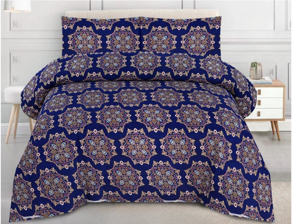 Floral Royal Blue Mandala Bedsheets