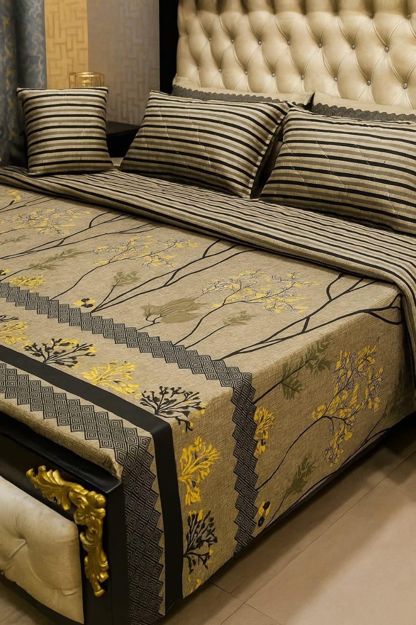 Sophisticated Stripe Gold Comforter Set