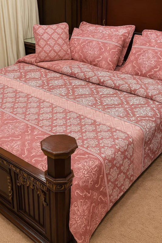 Royal Damask Maroon Comforter Set