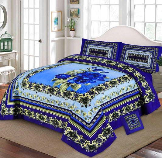 Floral Deep Blue -  Bed Sheet Set