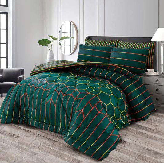 Vickie Sunset Green & Yellow Hex Razai Set