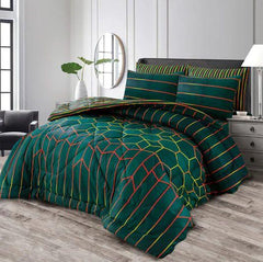 Vickie Sunset Green & Yellow Hex Razai Set