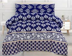 Floral Cobalt & White Lace Bedsheet